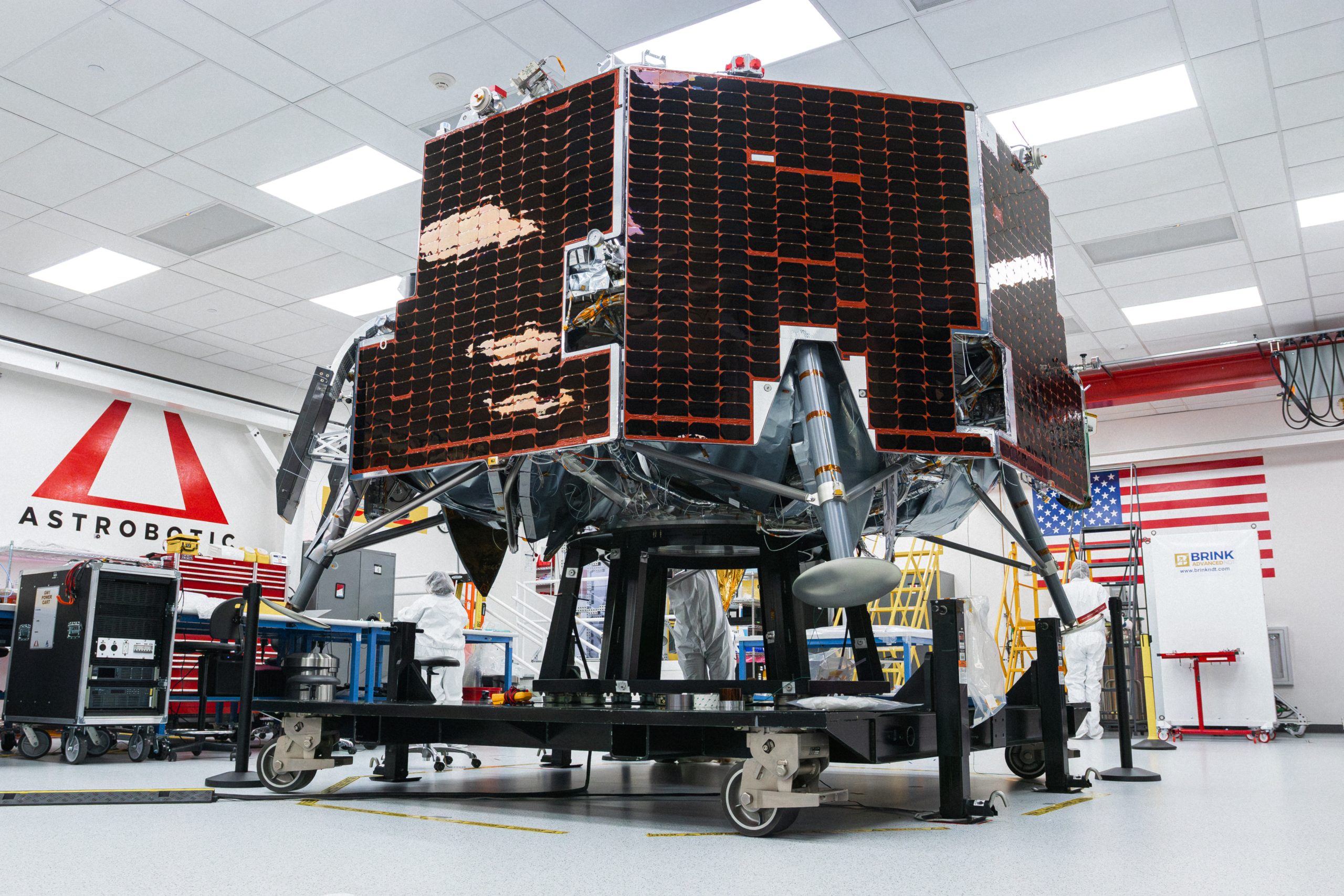 Astrobotic's Griffin-1 lunar lander inside the company's clean room